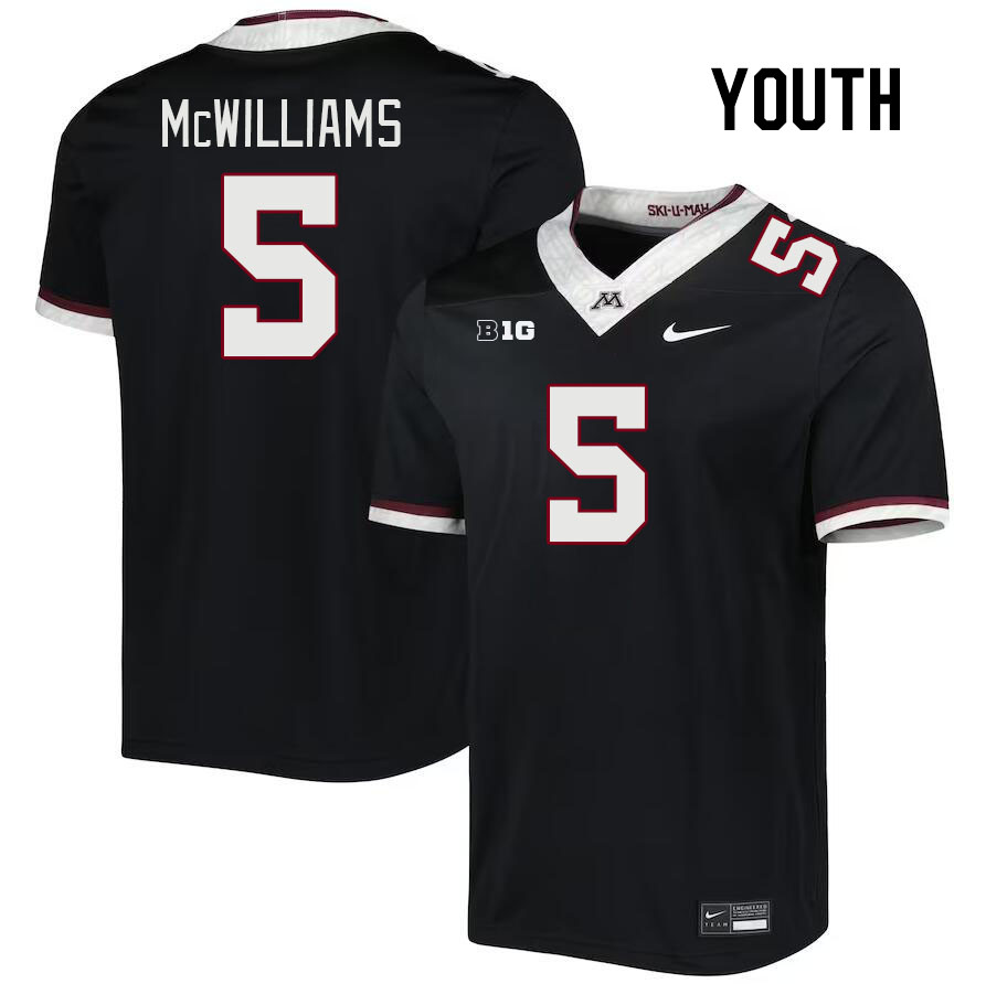 Youth #5 T.J. McWilliams Minnesota Golden Gophers College Football Jerseys Stitched Sale-Black